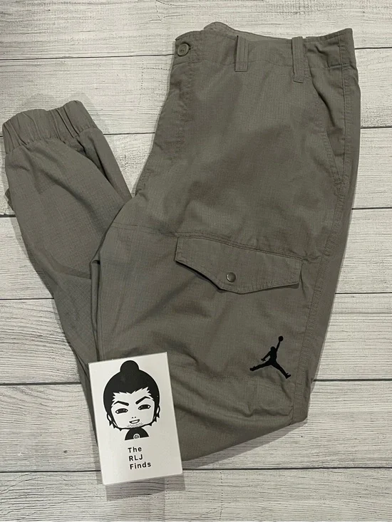 Air Jordan City CargoPantsGrey Size38 Jumpman Embroidered Utility Y2K Streetwear