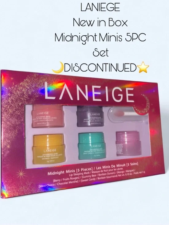 LANEIGE Midnight Minis Lip Sleeping Mask - 5 Piece Set New in Box [Discontinued]