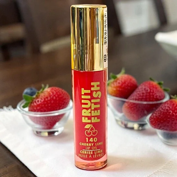 Milani Fruit Fetish Lip Oil 140 Cherry Lime 0.14oz Translucent Red Tint