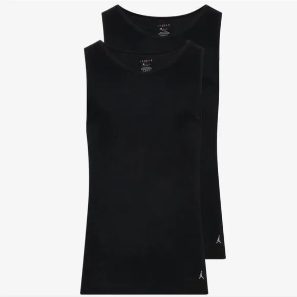 Jordan‎ Flight 2-PK Cotton Stretch Tank Undershirt- Black