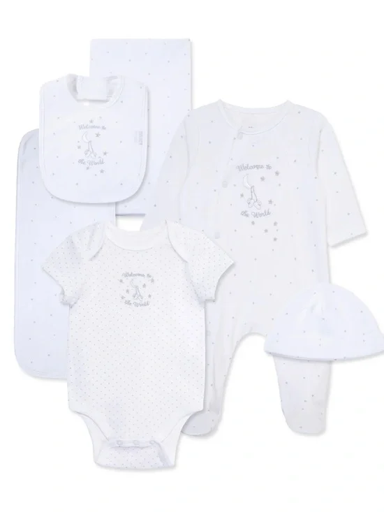 NEW Little Me Welcome to the World Printed Gift Box Set, 6 piece set