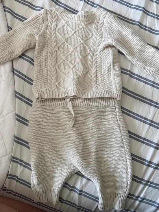 100% Cotton Carter’sCozy Cream Cable Knit Baby Set
