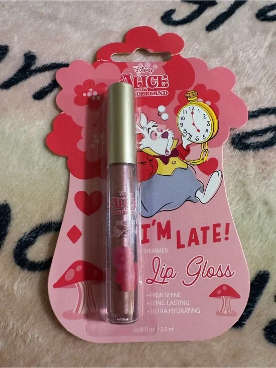 Disney Alice in Wonderland Shimmer Lip Gloss - Pink & Gold Accents