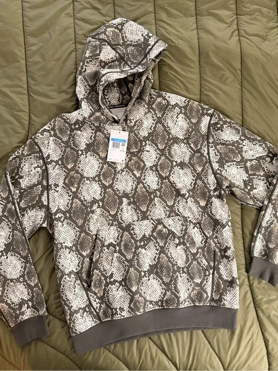 Jordan Sport Olive Green and Cream colored Snakeskin Print Hoodie