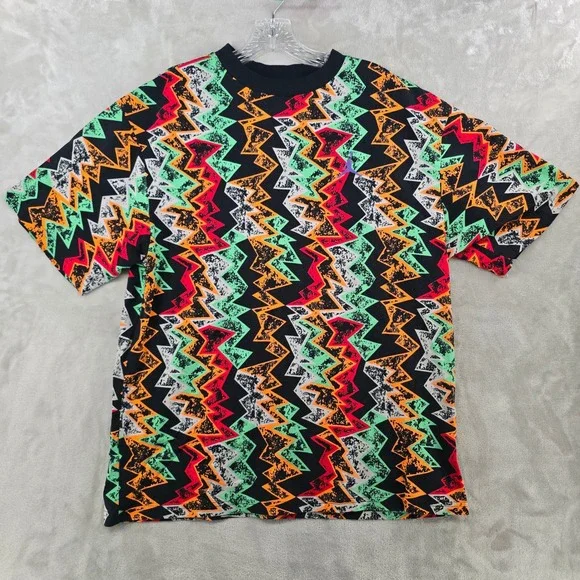 Nike Air Jordan Shirt Mens Medium Retro 7 Hare All Over Print Geometric VII