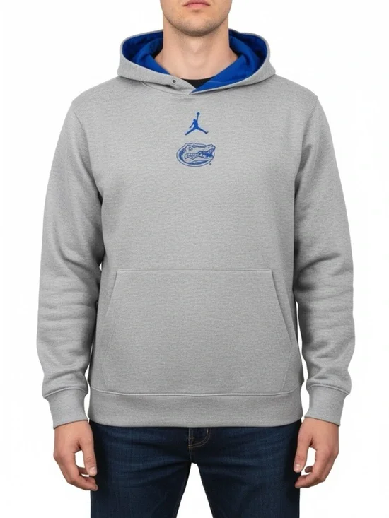Jordan Florida Gators Hoodie Mens Large Gray Jumpman NCAA Sweatshirt