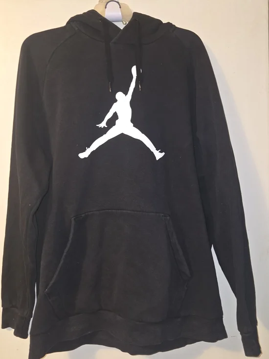 Jordan Black Pullover Hoodie with White Jumpman
