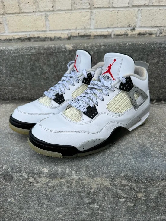 Jordan Retro 4 White Cement Golf Spiked Size 11