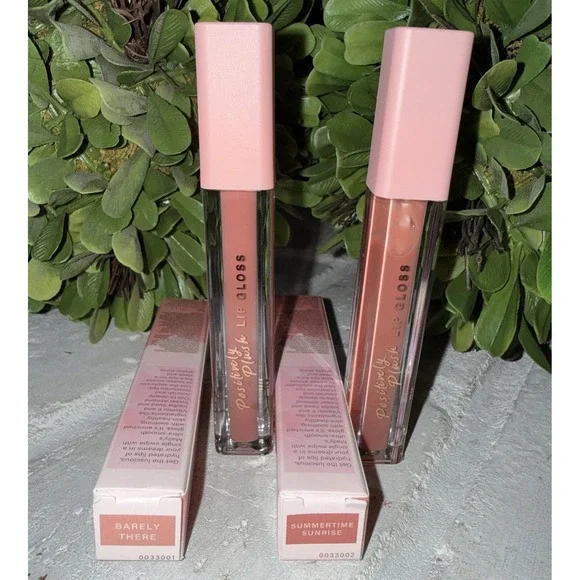MALLY XO‎ ~ POSITIVELY PLUSH LIP GLOSS DUO Barely There And Summertime Sunrise