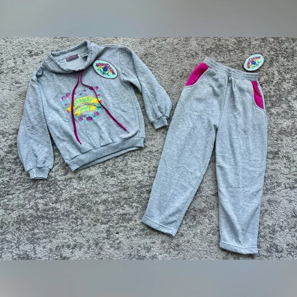 Vintage 90s Jordache Sport Girls Floral Sweatsuit Set NWT Size 6X