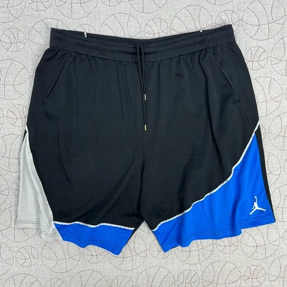 Jordan Basketball Shorts Black Blue White Colorblock / Men's 3XL