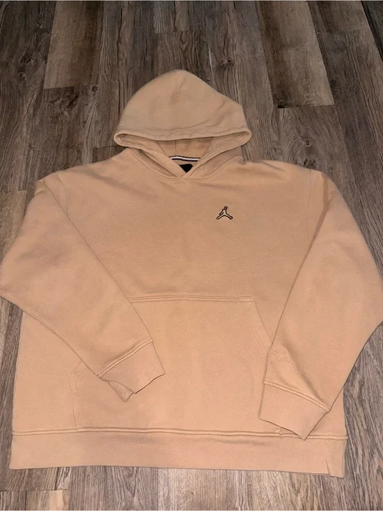 Jordan Beige Pullover Hoodie with Jumpman Logo