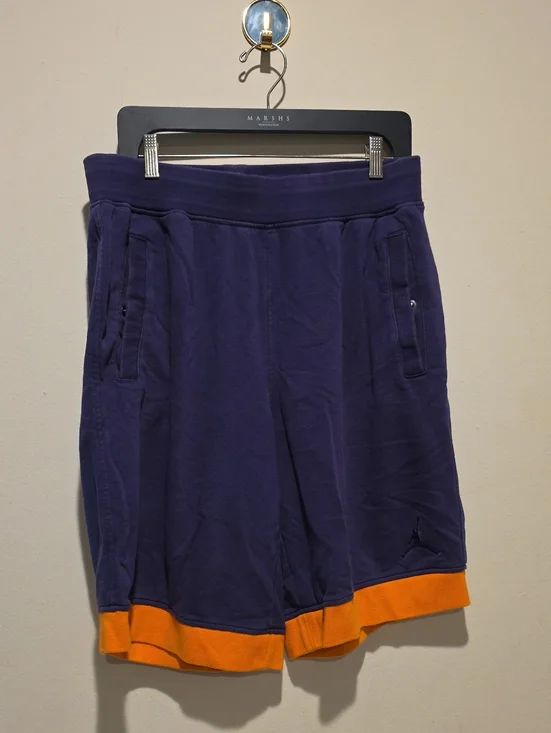Jordan Men’s Purple and Orange Basketball Shorts Size Xl Extra Large Super Long