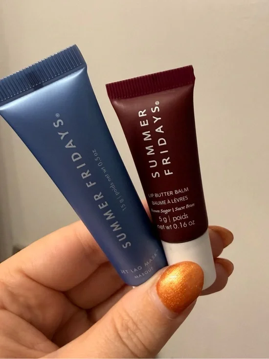 Summer Fridays DUO - Lip Butter Balm Brown Sugar (Brown) and Travel Jet Lag Mask