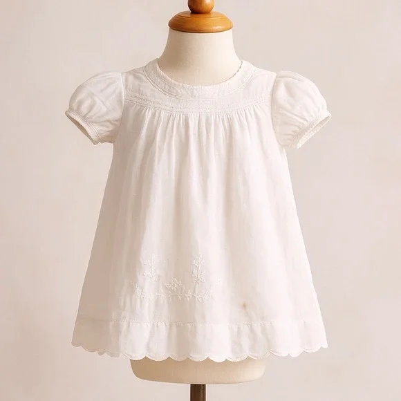 Feltman Brothers Hand Embroidered White Infant Dress Set 2 Piece‎ Heirloom Baby