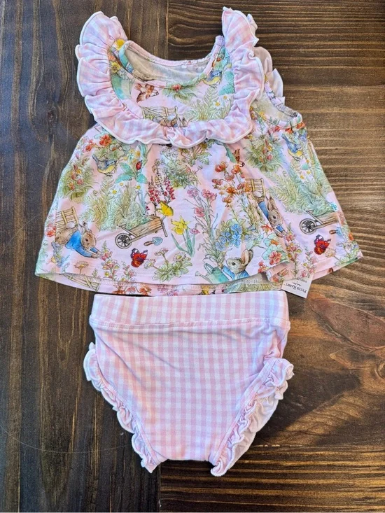 Posh Peanut x Peter Rabbit Garden Flowy Ruffled Top Bummie Set
