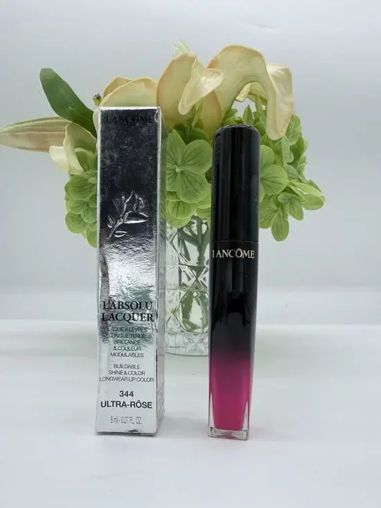 LANCOME L’ABSOLU LACQUER Shine & Color Longwear Lip Color 344 ULTRA ROSE 8ml