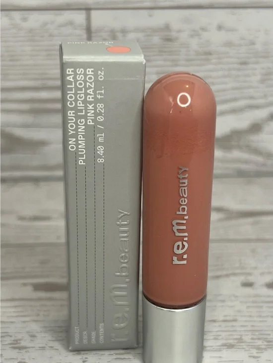r.e.m. beauty On Your Collar Plumping Lip Gloss — Pink Razor
