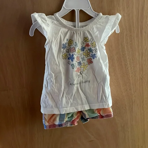 Carter’s 18 month T-shirt and shorts that always happy flowers and plowed