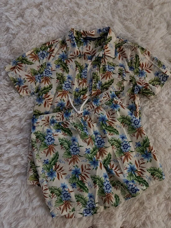 Janie and Jack Vacation Set: Shirt & Swim Trunks