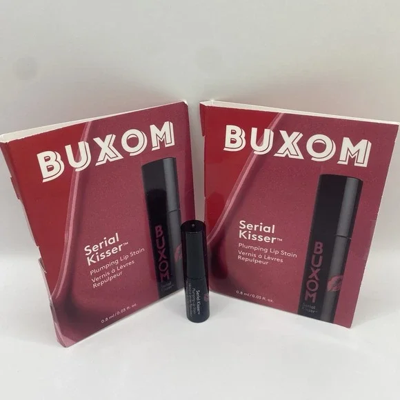 2x BUXOM Serial Kisser Plumping Lip Stain Mini Lipstick Pucker Up Dolly New