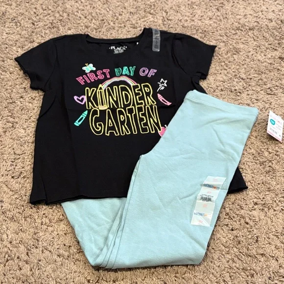 Garanimals Light Blue Leggings and kindergarten tee