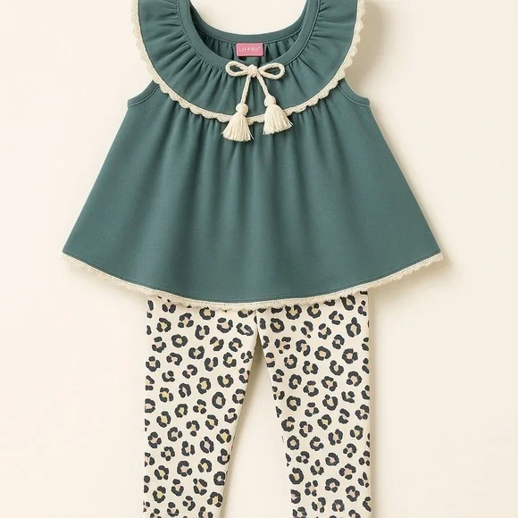 ❄️ Isaac Mizrahi | Infant Girls 2pc Ruffle Tunic Leggings Set 24M