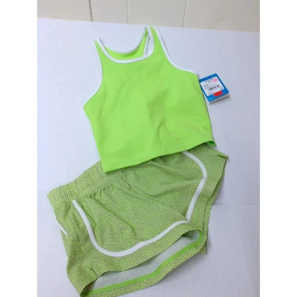 DSG Girls‎ Lime Green Momentum Tank and Stride Shorts 2-Pc Set S /#26489