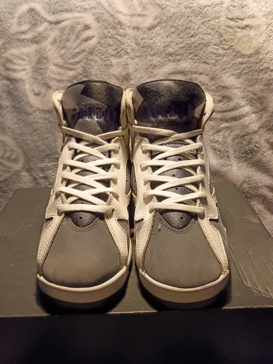 Air Jordan 7 Retro GS Flint 2021 Grey White Size 6Y/7.5W Used Replacement Box