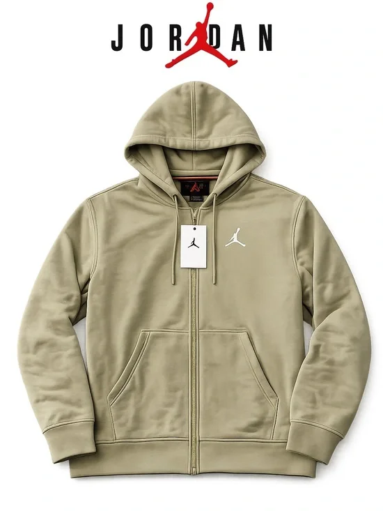 NWT-  Jordan Olive Green Full-Zip Hoodie Jacket - Size Large