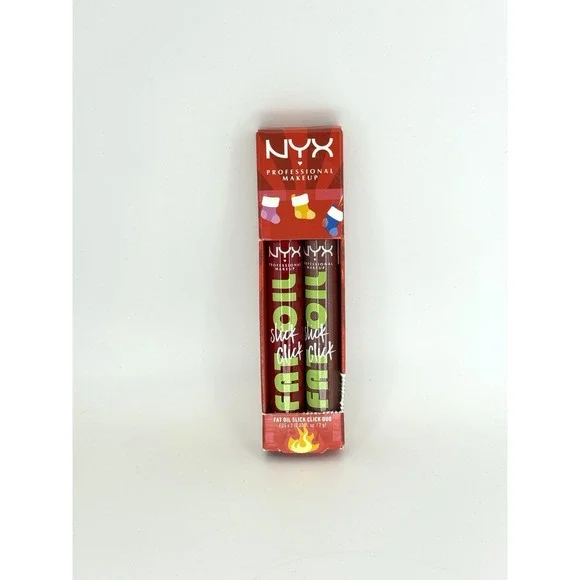 NYX Professional Makeup Fat Oil Slick Click Duo Lip Balm Hydrating‎ Holiday NWT