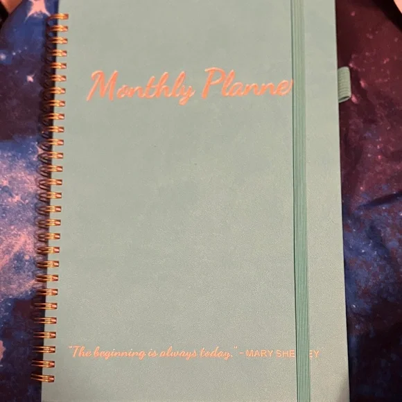 Teal Monthly Planner with Gold Accents
