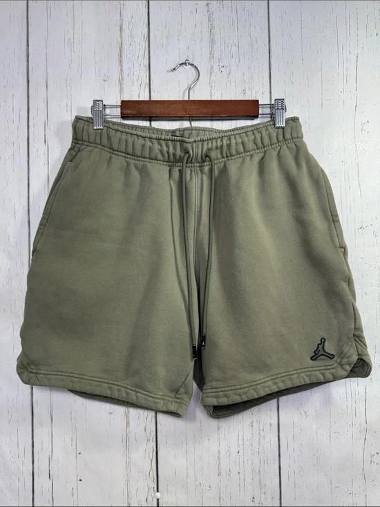 Jordan Olive Green Fleece Sweat Shorts Size M Athletic Lounge Casual Workout