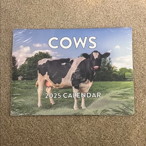 Cows 2025 Calendar - Black and White