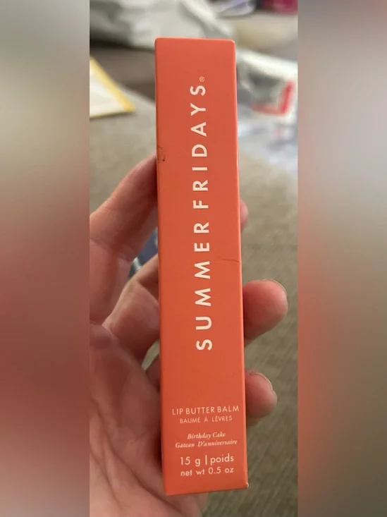 Summer Fridays Coral Peach Lip Butter Balm, NWT - birthday cake