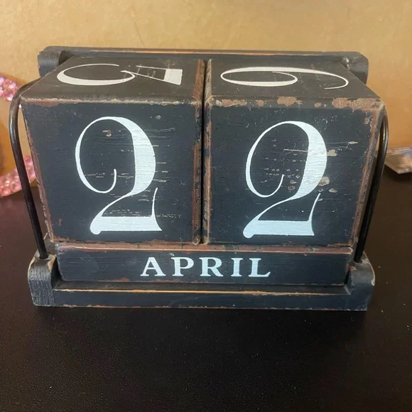 Vintage Wooden Perpetual Calendar
