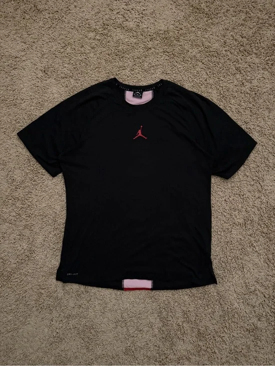 Vintage Y2K Jordan Dri Fit Center Logo Black T Shirt Men’s’ Size XL Double Sided
