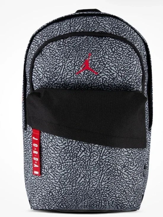Jordan Grey/Black Patterned Backpack with Red Jumpman