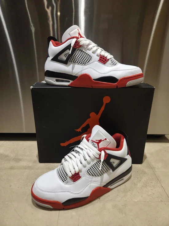 Nike Air Jordan 4 Men's Retro OG Shoes Fire Red, Size 12, 2020