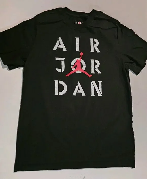 Jordan Air Jumpman Box 23 Logo Black Red T Shirt Size L