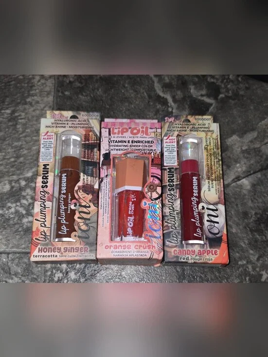 Ioni Lip Plumping Serum- Candy Apple & Honey Ginger + Lip Oil BNIB
