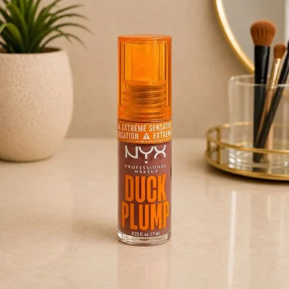 NYX Duck Plump High Pigment Plumping Lip Gloss 07 Mocha Me Crazy New