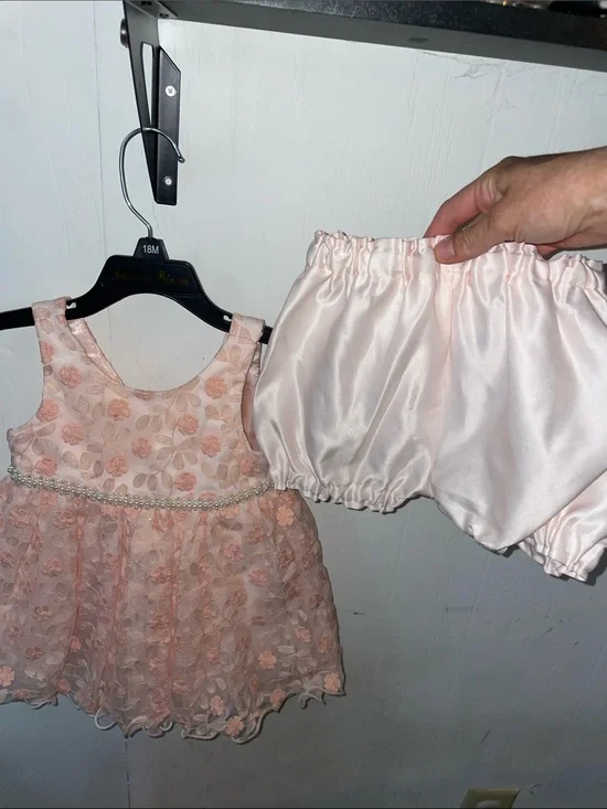 American Princess Pink Floral Bow Party Dress