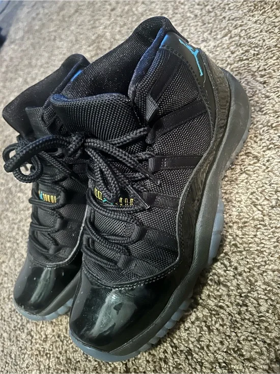 Jordan Men’s High-Top Sneakers in Black with Teal Accent