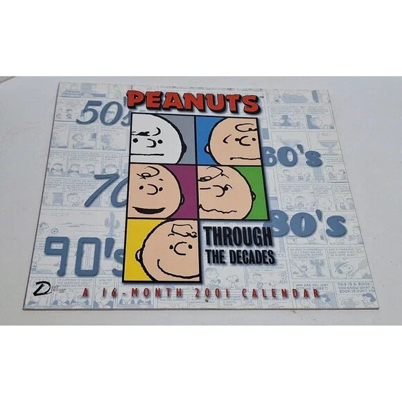 DAY DREAM BRAND SNOOPY PEANUTS THROUGH THE DECADES 2001 WALL CALENDER