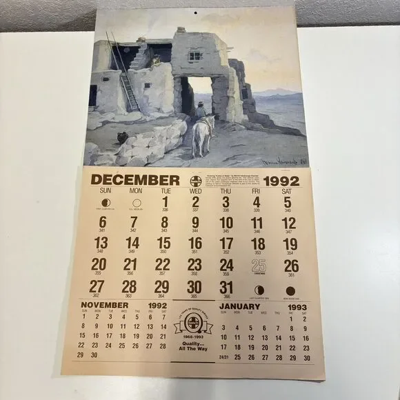 ATSF VTG 1993 Santa Fe Railway Color Calendar Pages Intact Artwork Kavanaugh