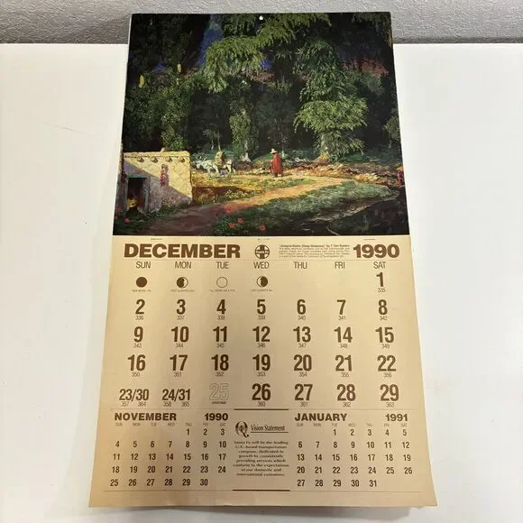 ATSF VTG 1991 Santa Fe Railway Color Calendar Pages Intact Artwork Soelen