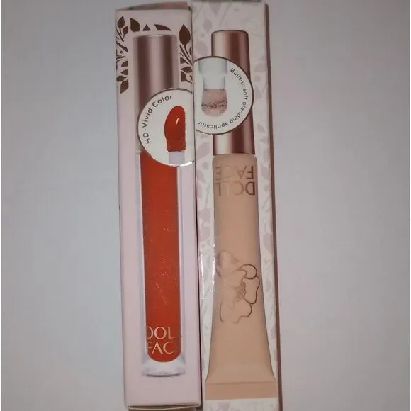 🆕💋Doll Face Bundle Gloss Boss Lip Gloss Shade Fierce Sh - No Filter & Brighter