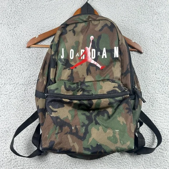Jordan Jumpman Camo Backpack‎ Large Green Brown Red Woodland Camouflage Bag