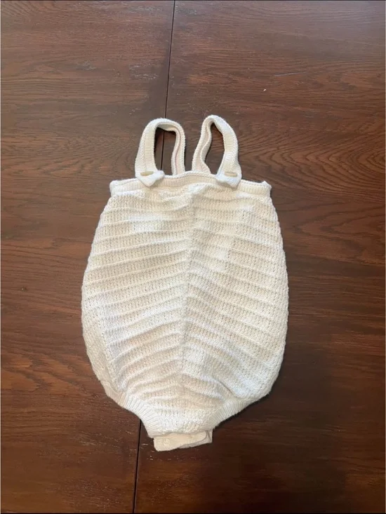 Cream Knit Baby Romper